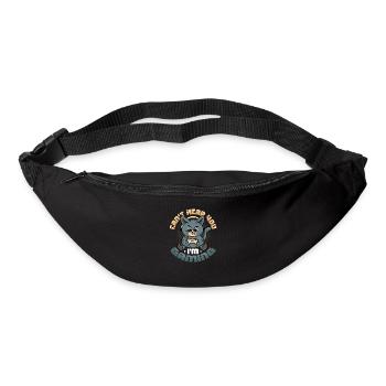 Je ne t’entends pas, je joue - Sac banane - noir - Devant