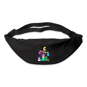 Mit Prinzessin - Mädchen Geburtstag 6 Jahre - Gürteltasche - Schwarz - Vorne
