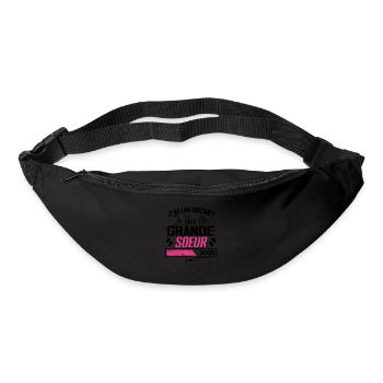 Je Vais être Grande Soeur 2025 Cadeau Grande Soeur - Sac banane - noir - Devant