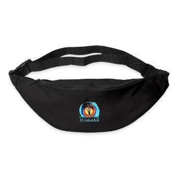 Motif d’été avec des palmiers - Sac banane - noir - Devant