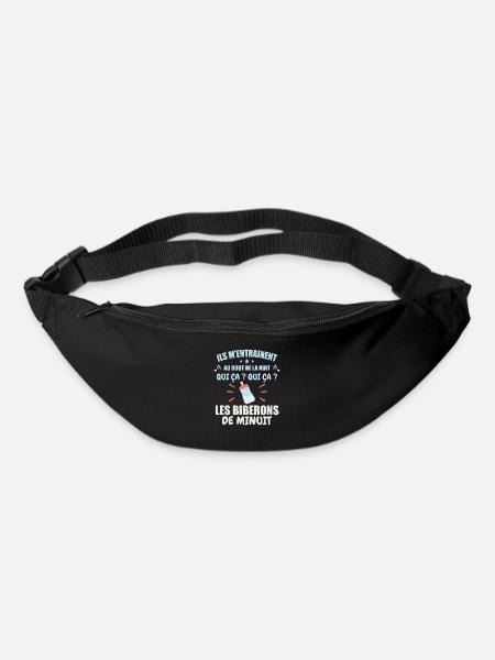 Qui ça qui ça Les biberons de minuit Humour Cadeau - Sac banane - noir