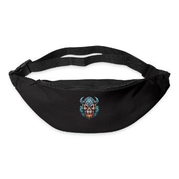 Crâne de Viking - Sac banane - noir - Devant