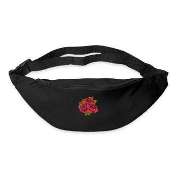 Red Rose Goth Rose Flower Line Art - Bum bag - black - Front