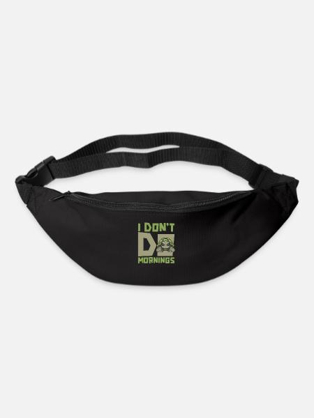 Tortue Drôle Je Ne Fais Pas De Matins - Sac banane - noir