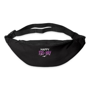 Happy Fri Yay Teacher Weekend Funny Meme - Bum bag - black - Front