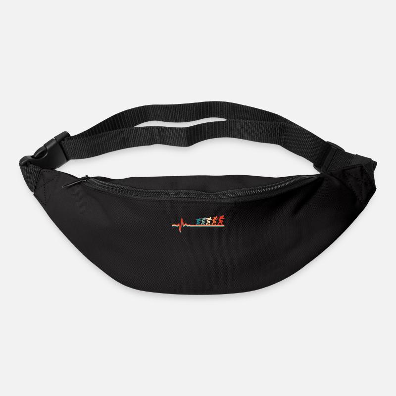 Rollschuhe Rollschuhlaufen Ekg Heartbeat - Gürteltasche - Schwarz