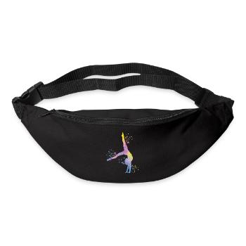 Gymnaste avec clubs de gymnastique rythmique - Sac banane - noir - Devant
