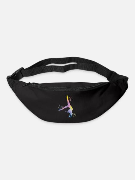 Gymnaste avec clubs de gymnastique rythmique - Sac banane - noir