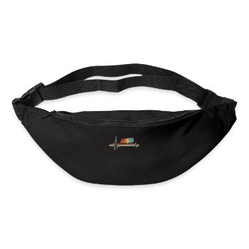 Motoneige Motoneige Ekg Heartbeat - Sac banane - noir - Devant