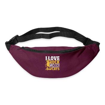 Climbers I love rock climbing and cats - Bum bag - burgundy - Front