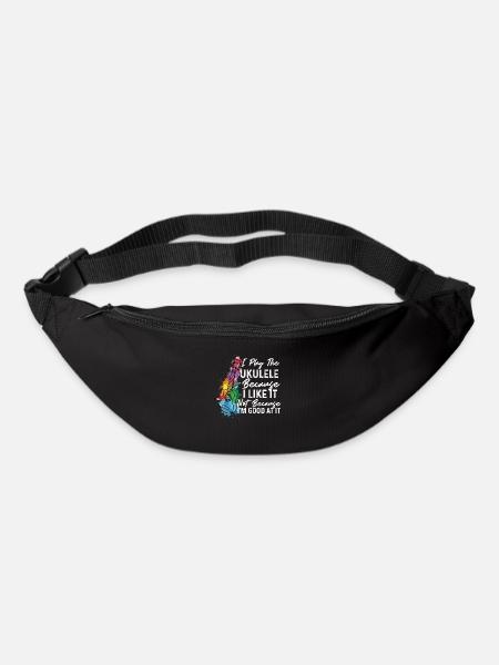 Je joue du ukulélé parce que je l'aime Ukulele Playe - Sac banane - noir