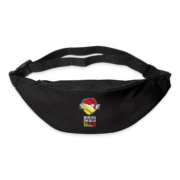 Trinacria Maglietta MINCHIA CHE BELLA Sicilia - Gürteltasche - Schwarz - Vorne