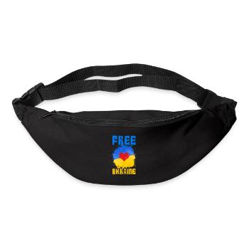 ukraine flagge herz frieden - Gürteltasche - Schwarz - Vorne