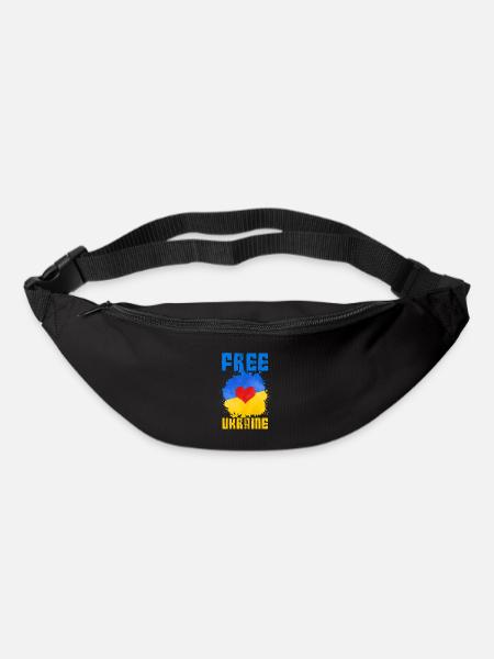 ukraine flag heart peace - Bum bag - black
