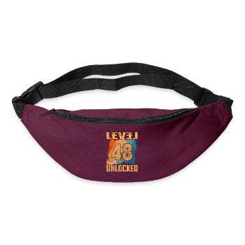 Geburtstag Geschenk Level Unlocked 48 Jahre - Gürteltasche - Burgunderrot - Vorne