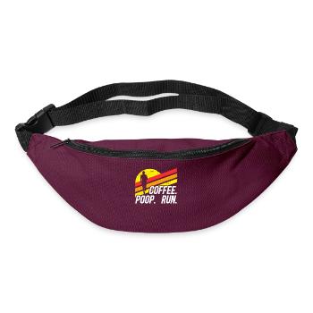 Coffee Poop Run Fun Trail Running Graphics - Bum bag - burgundy - Front