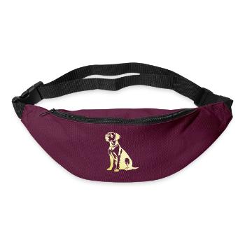 Silhouette de chien beagle - Sac banane - bordeaux  - Devant