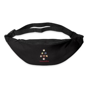 Meowy Christmas - Cat Christmas Tree - Bum bag - black - Front