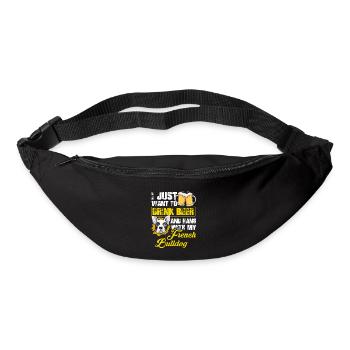 Boire de la bière - Sac banane - noir - Devant