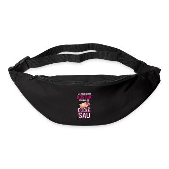 Karneval Kostüm coole geile Sau - Gürteltasche - Schwarz - Vorne