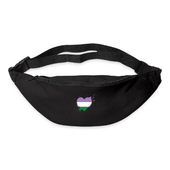 Pride LGBTQ Herz - Genderqueer - Gürteltasche - Schwarz - Vorne