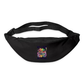 Étreinte de connexion arc-en-ciel, fierté heureuse - Sac banane - noir - Devant