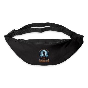 Joyeux Halloween, chat effrayé - Sac banane - noir - Devant