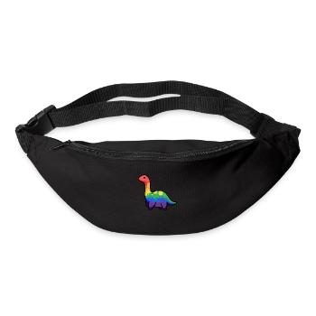 Dinosaure arc-en-ciel, Dino, Pride, LGBTQ+ - Sac banane - noir - Devant