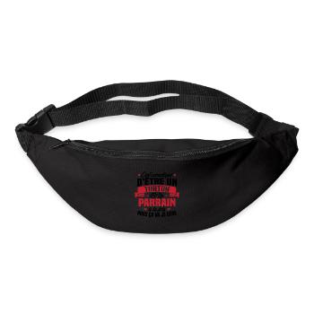 Un Tonton Et Un Parrain À La Fois Mais Ça Va Gère - Sac banane - noir - Devant