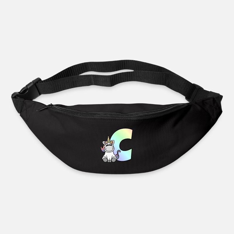 Einhorn Buchstabe C - Gürteltasche - Schwarz