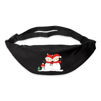 Christmas snowmen. - Gürteltasche - Schwarz - Vorne