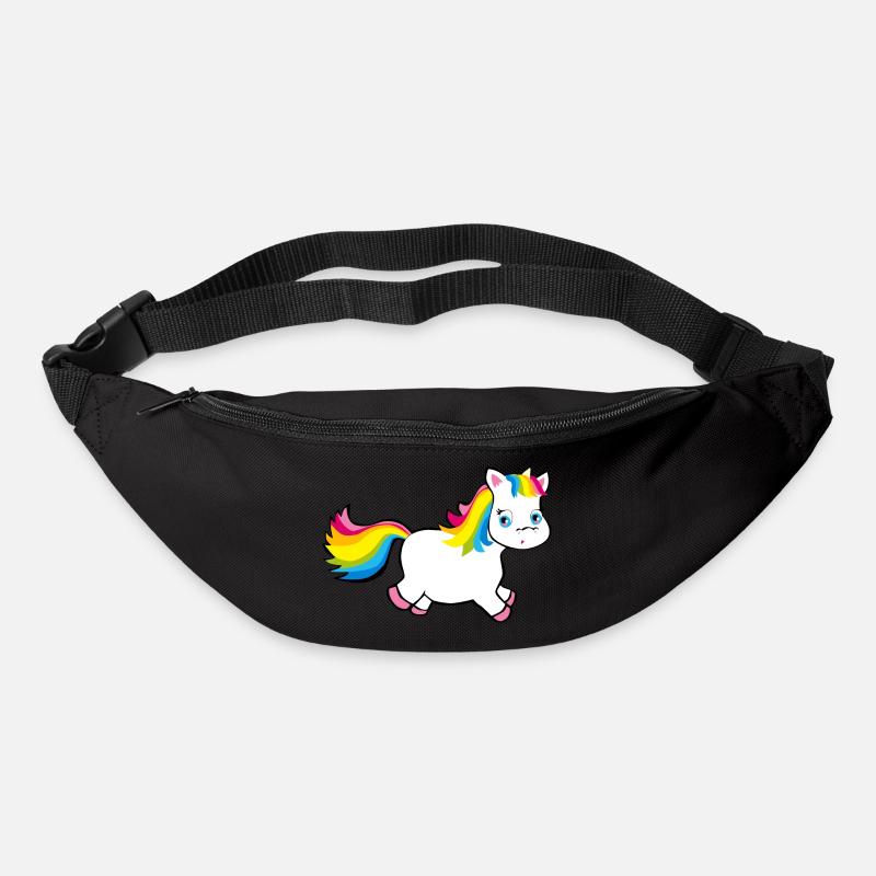 Einhorn Pummel in Regenbogenfarben Unicorn Pink - Gürteltasche - Schwarz