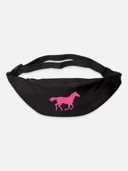 Glitzer Pferd - Gürteltasche - Schwarz