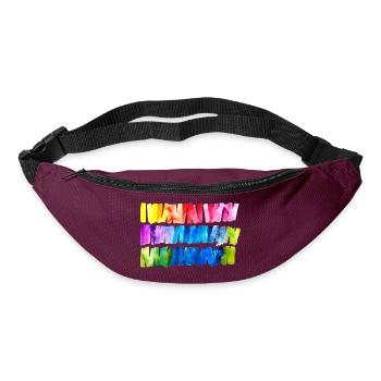 Watercolour Rainbow Flag Banner - Bum bag - burgundy - Front