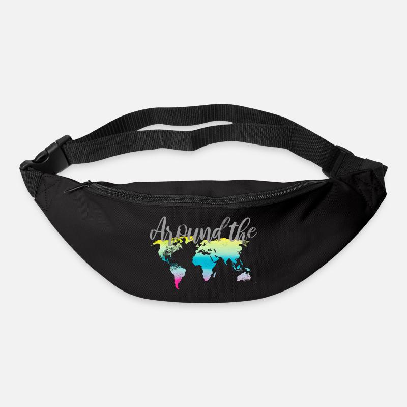 Mappemonde Around the World - Sac banane - noir