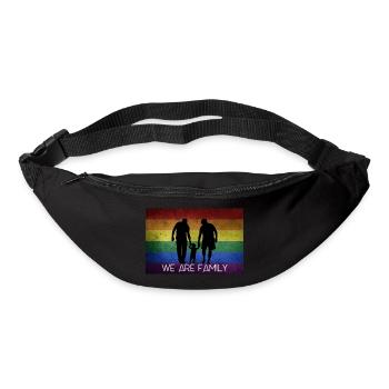 We are Family - Regenbogenfamilie- 2 papas Dads - Gürteltasche - Schwarz - Vorne