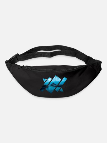polyscape_blue - Sac banane - noir