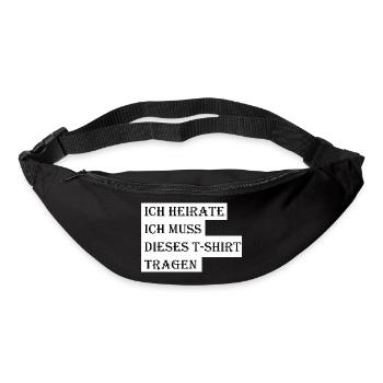 Heiraten JGA Braut Bräutigam Geschenk Geschenkidee - Gürteltasche - Schwarz - Vorne