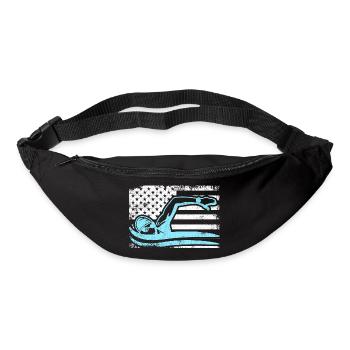 Patriotischer Schwimmer - Gürteltasche - Schwarz - Vorne