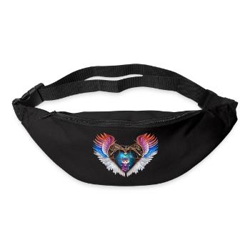 Das elegante Herz mit Flügeln und Kätzchen. - Gürteltasche - Schwarz - Vorne