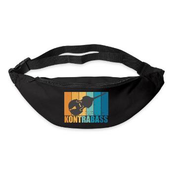 Kontrabass Vintage Instrument Musiker Geschenk - Gürteltasche - Schwarz - Vorne