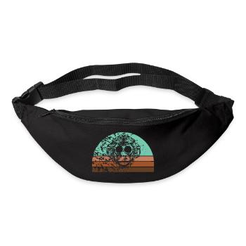 Retro Affe Schimpanse Kopfhörern im Grunge Look - Gürteltasche - Schwarz - Vorne
