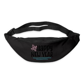 Design Happy New Year - Sac banane - noir - Devant