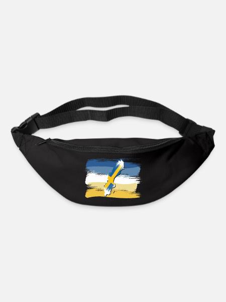Schweden Land Umriss Flagge Urlaub Geschenk - Gürteltasche - Schwarz