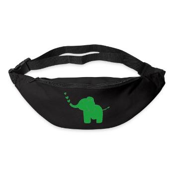elefant grün - Gürteltasche - Schwarz - Vorne