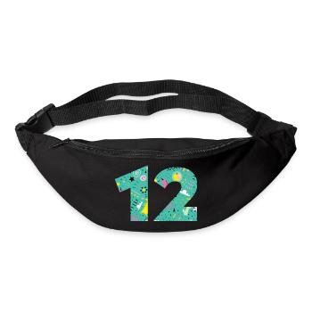 Personalisierte 12-Geburtstagsnummer - Gürteltasche - Schwarz - Vorne