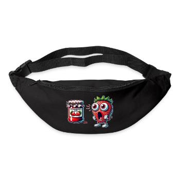 Design amusant de confiture de fraises - Sac banane - noir - Devant