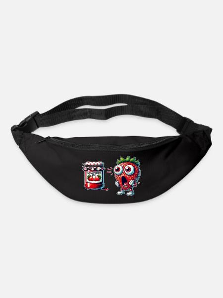 Lustiges Erdbeere Marmeladen Design - Gürteltasche - Schwarz