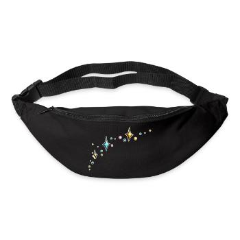 Glitzer Glitzersterne bunt - Gürteltasche - Schwarz - Vorne