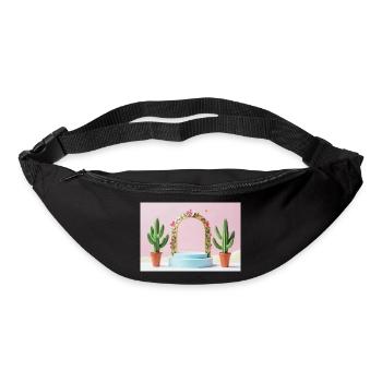 Pastel Arch Floral Frame and Cacti - Bum bag - black - Front